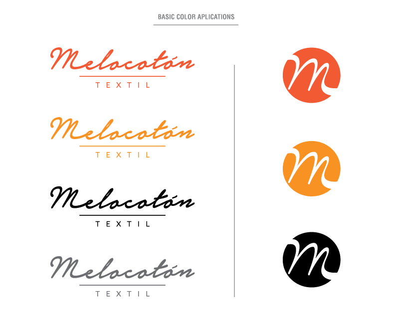 Melocotón Textil // Diseño de logo y aplicaciones de color 3