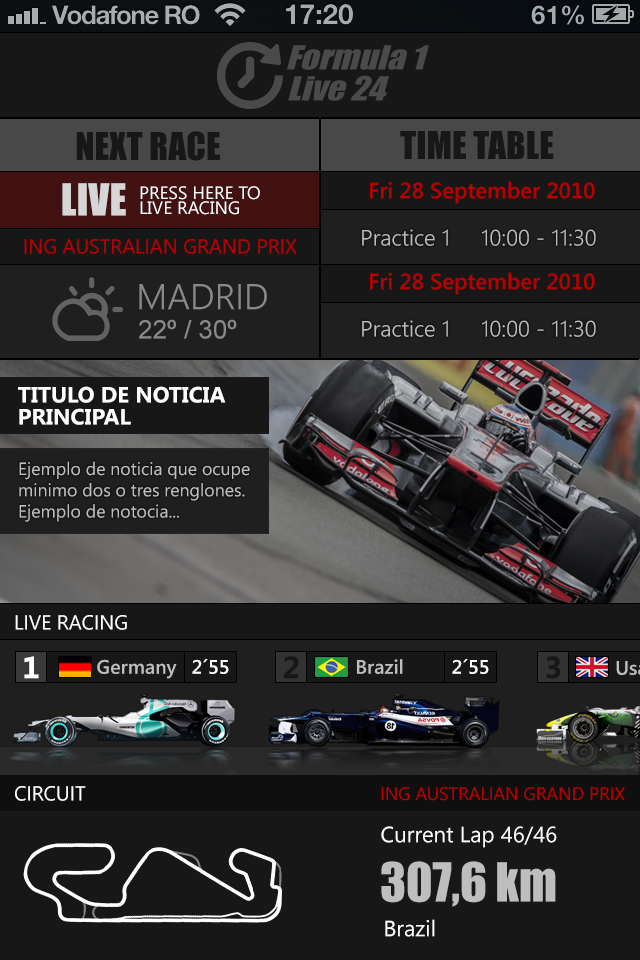 F1 Live 24 App for iphone , ipad and android -1