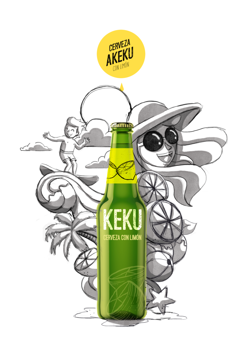 Ilustración exprés Cerveza AKEKU con limón 4