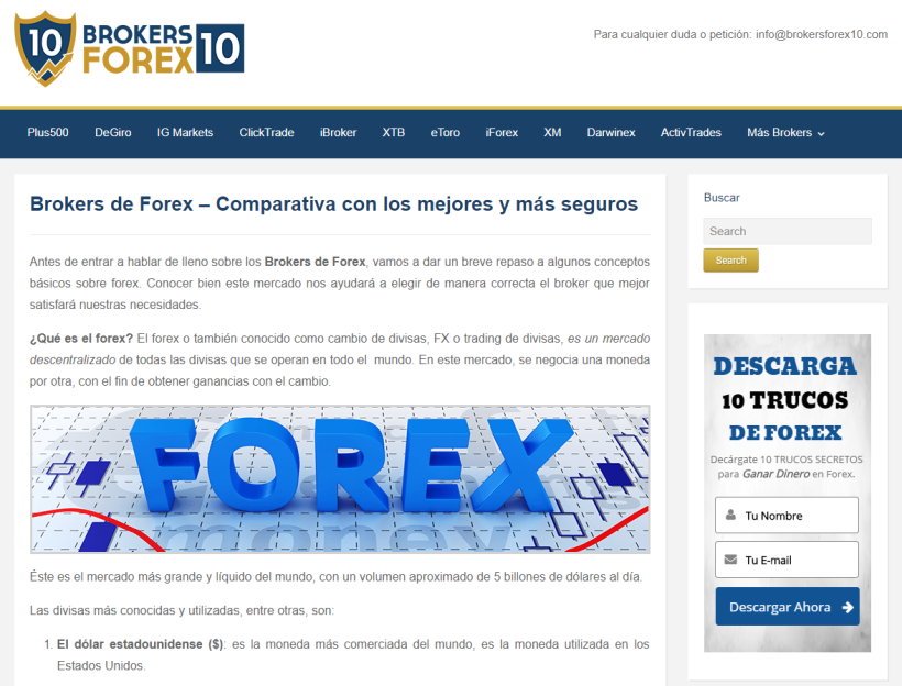 Diseño web para empresa de servicios en Forex 2