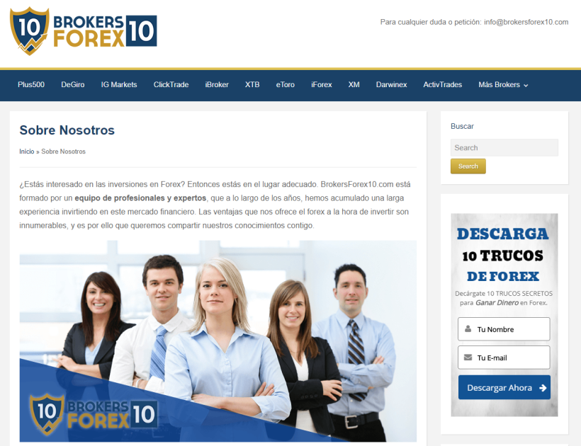 Diseño web para empresa de servicios en Forex 3