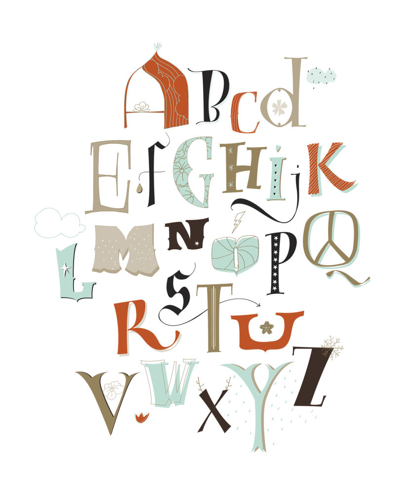 Alfabeto Estaciones, letras dibujadas  5