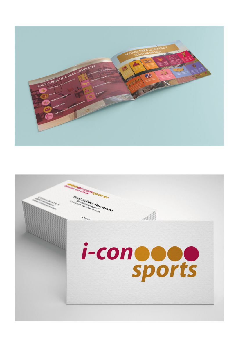Sport Brochure, I-Con Sports, Becas en USA. 1