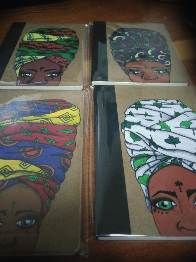 Turbante con arte (libretas de carton reciclado y pintadas a mano) -1