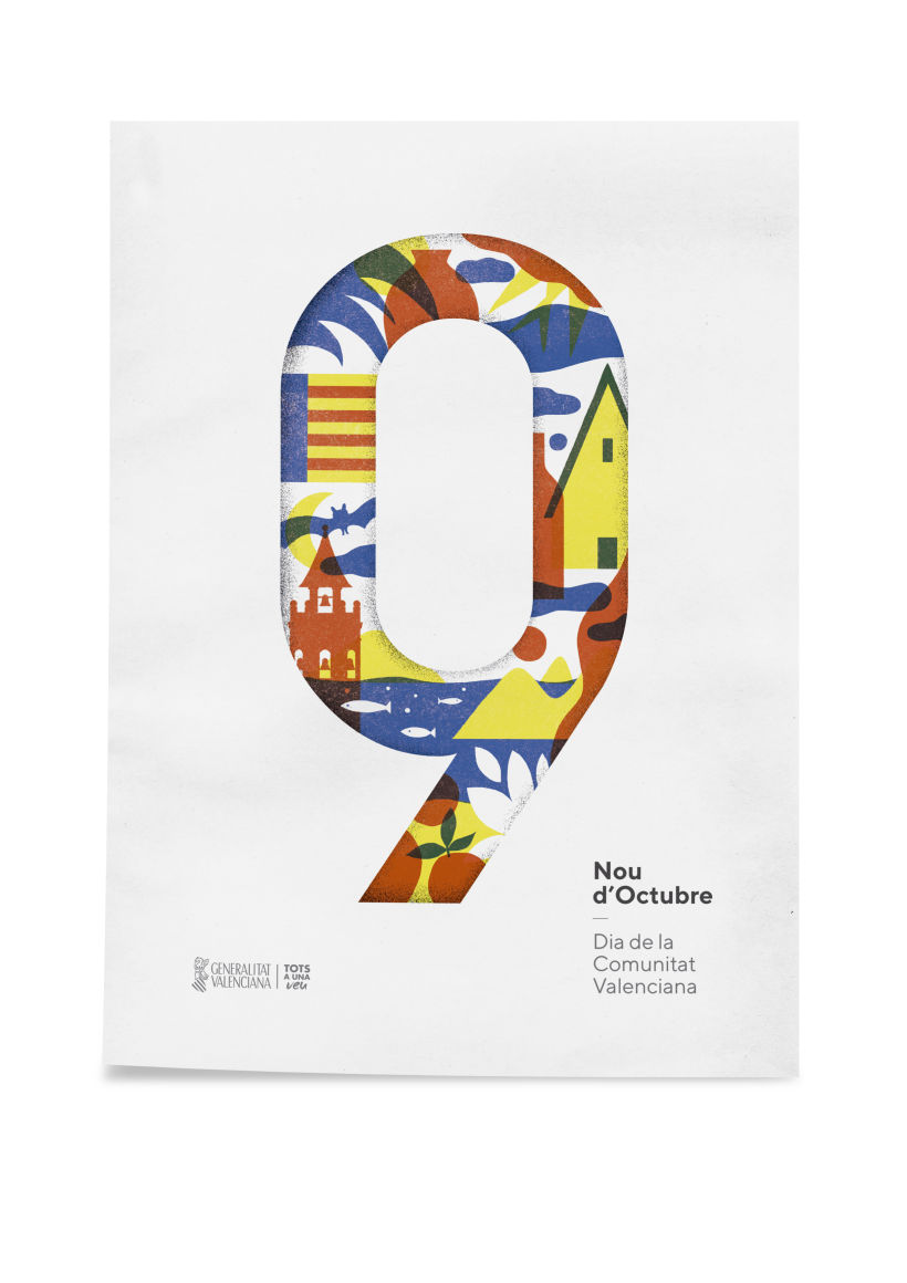Diseño de los 4 carteles que conmemoran el 9 d'Octubre por Bestiola & Malota: Generalitat y variaciones para las 3 provincias. Esperamos que os gusten. <3 -1