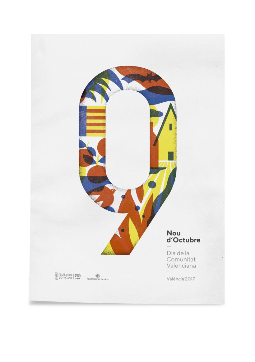 Diseño de los 4 carteles que conmemoran el 9 d'Octubre por Bestiola & Malota: Generalitat y variaciones para las 3 provincias. Esperamos que os gusten. <3 1