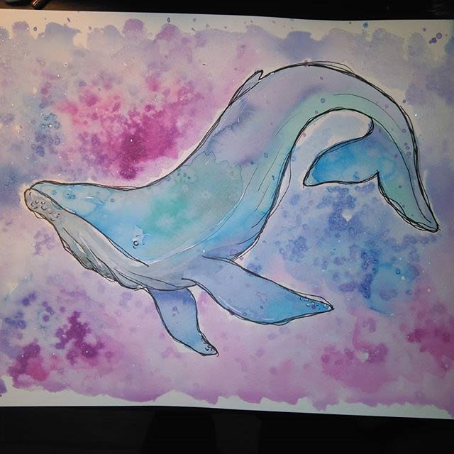 Watercolor Whale -1