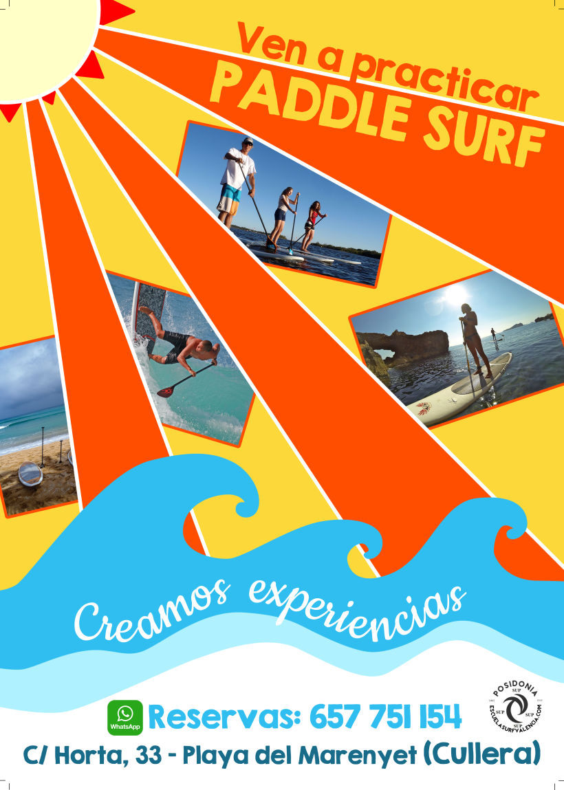 Cartel publicitario Paddle Surf - Cullera 0