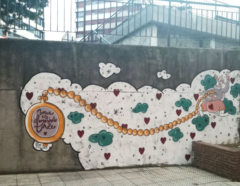 Mural "Nunca es demasiado tarde" para Parees Fest Oviedo 2