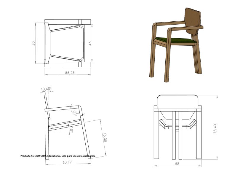 Diseño de mobiliario. Diseño de una silla confidente  9
