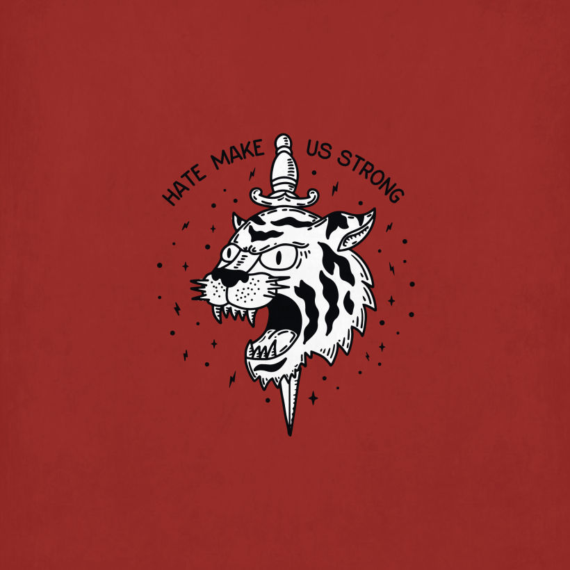 Diseño de logo con la cabeza de tigre al estilo Oldschool 0