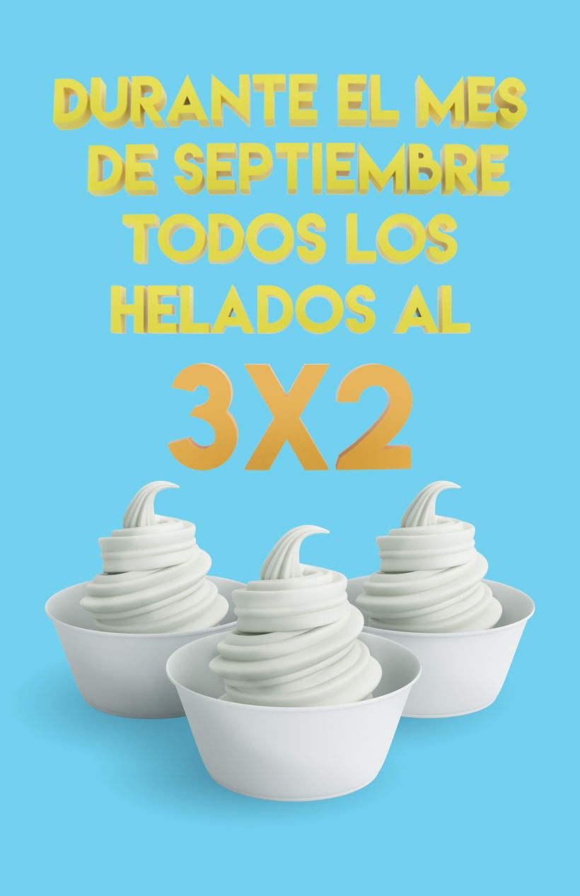 Soft ice cream / Helado suave 3d 2