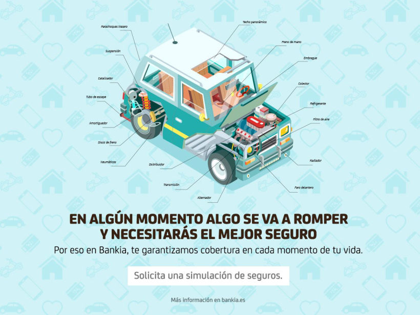 Ilustraciones para campaña de seguros de Bankia.  14
