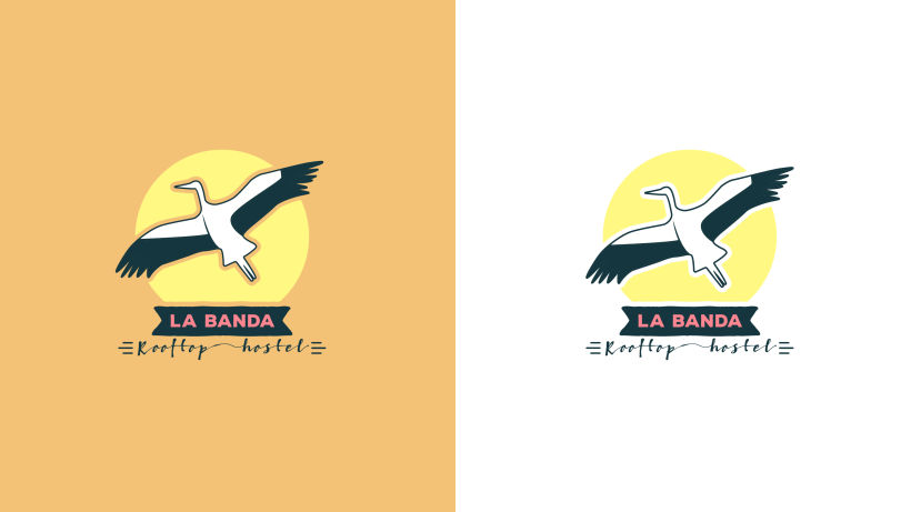 Mi propuesta de logotipo para La Banda Rooftop Hostel. -1