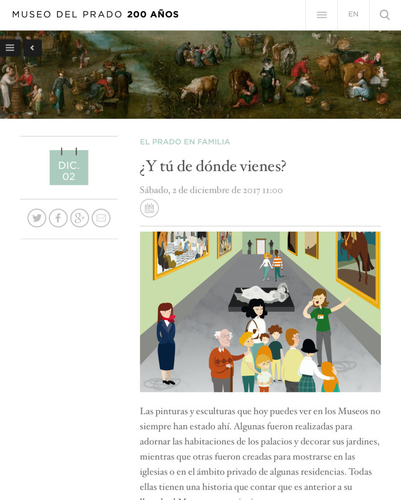 Ilustración material didáctico para el Museo Nacional Del Prado. El Prado en Familia 2