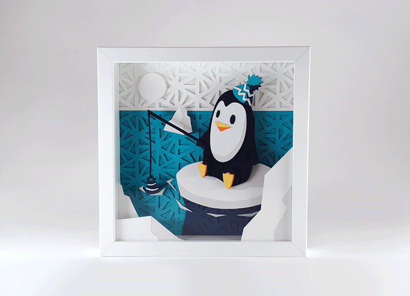 Penguin papercut -1