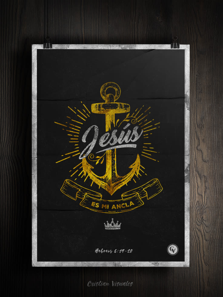 Poster y  Estampado - Jesus es mi ancla -1