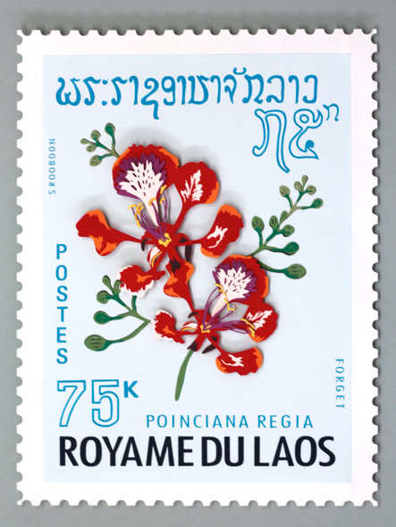 Floral stamps in paper
