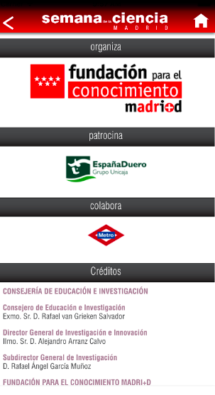 App 'Semana de la Ciencia de Madrid 2017' 4