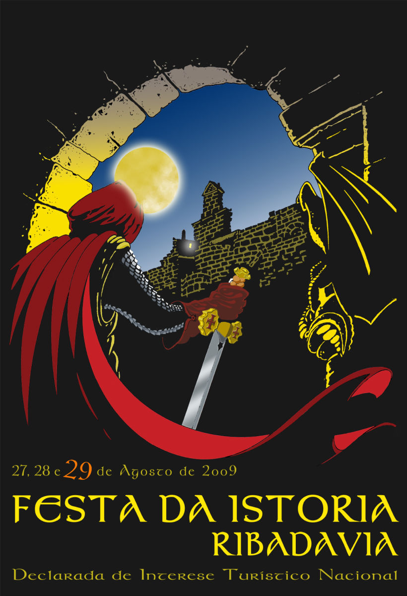 Cartel para concurso de carteles Festa da Istoria Ribadavia (Galizia, 2009) 0
