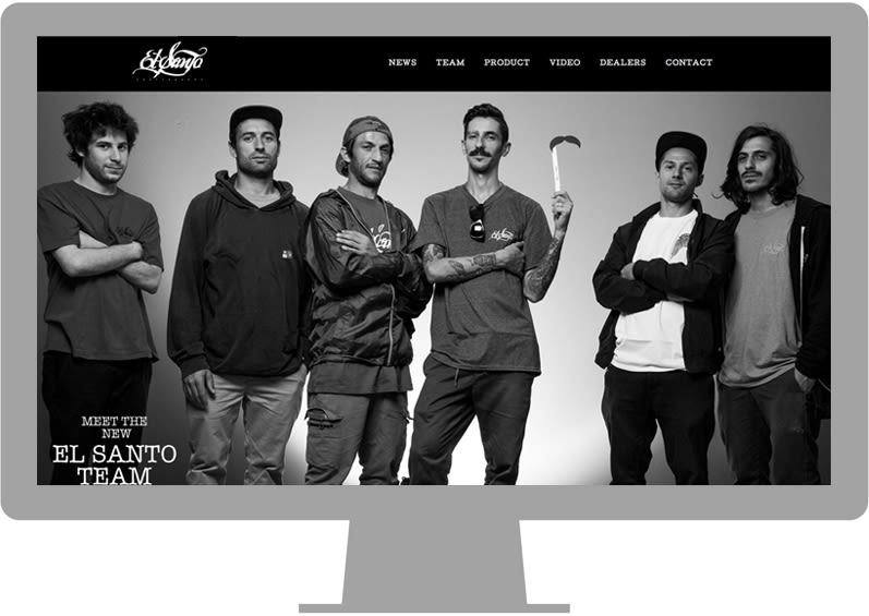 Direction and design for the El Santo Skateboards web social and marketing -1