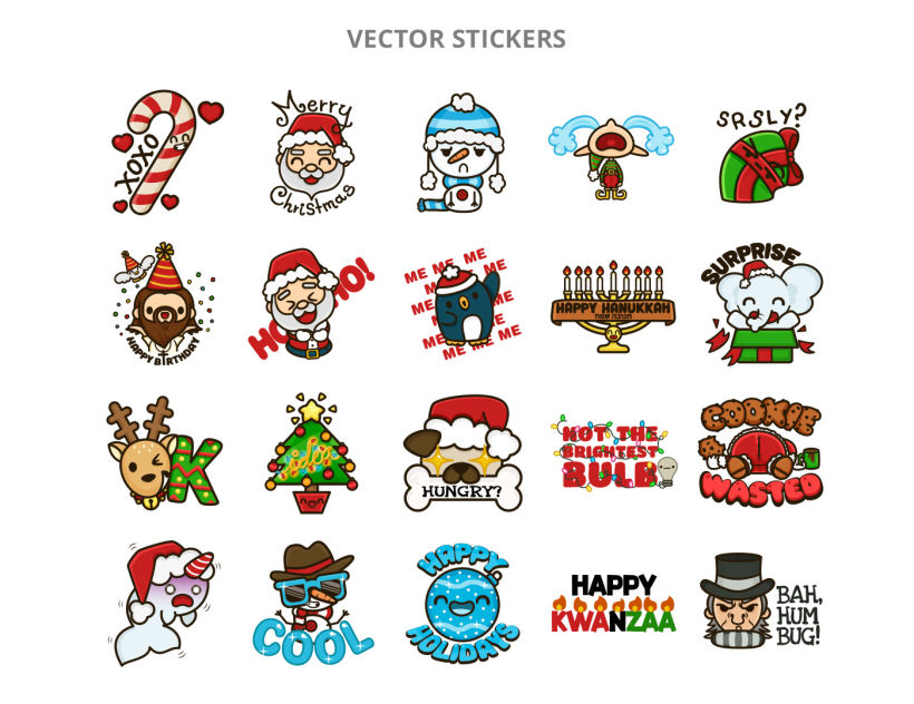 Happy Holidays set | Stickers for Kik Messenger 3