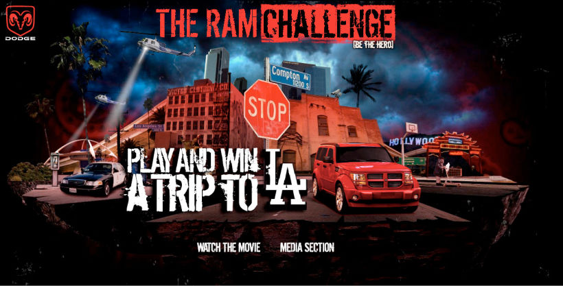 DODGE  ​The ram Challenge games Belgium / Brussels  Contracted by Walkingmen  Creating a visually attractive urban style world game for DODGE cars 0
