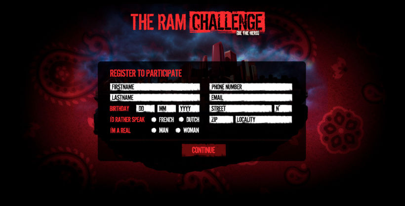 DODGE  ​The ram Challenge games Belgium / Brussels  Contracted by Walkingmen  Creating a visually attractive urban style world game for DODGE cars 2