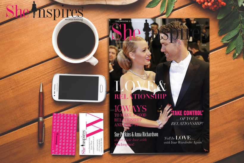 Diseño de material de oficina y revista para She Inspires magazine 1
