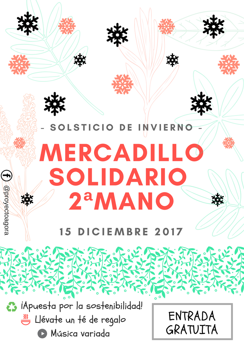Flyer para mercadillo solidario solsticio de invierno - PROYECTO ÁGORA - 0