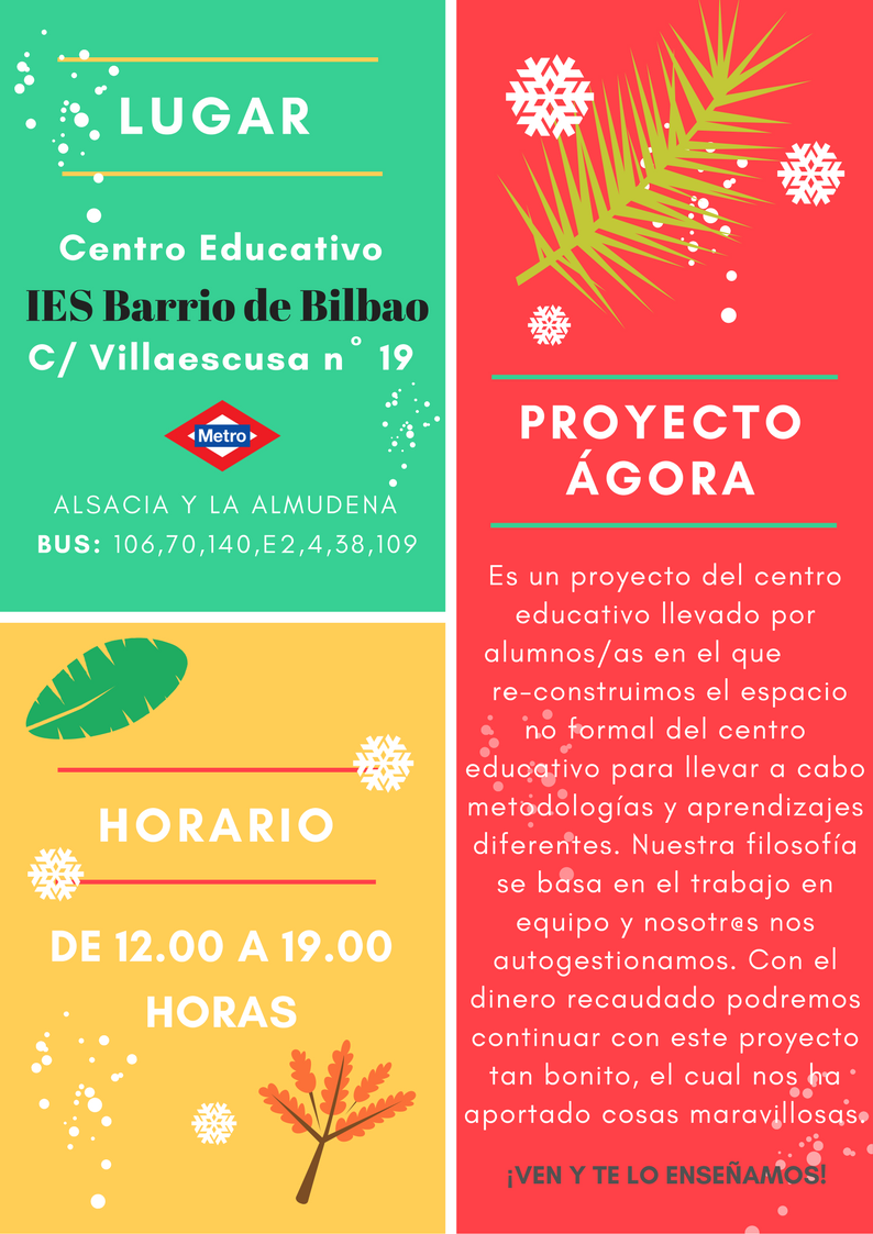 Flyer para mercadillo solidario solsticio de invierno - PROYECTO ÁGORA - 1