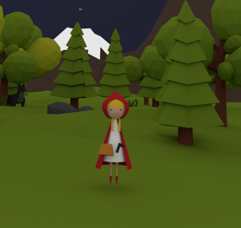 LOWPOLY SCENE- THE NEW RED RIDING HOOD 2