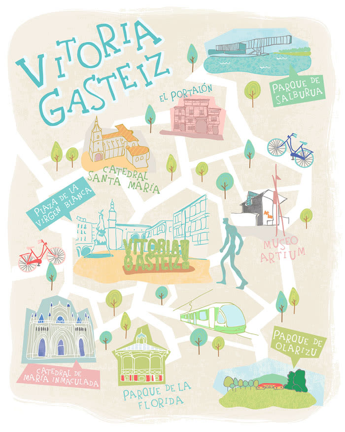 Mapa ilustrado Vitoria-Gasteiz -1