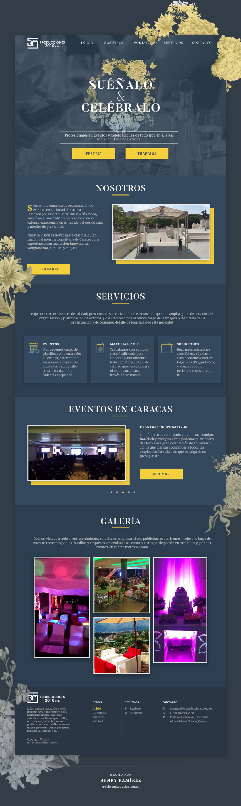 Landing Page | Empresa de organización de eventos en Caracas 1