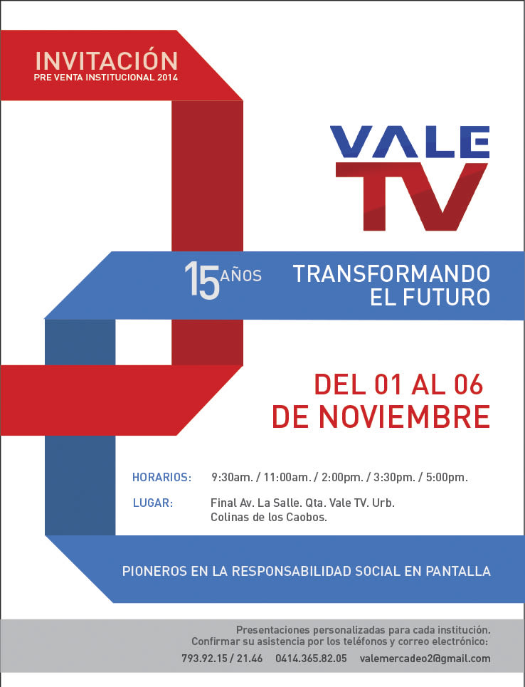Pre-venta Institucional 2014  Vale TV 20