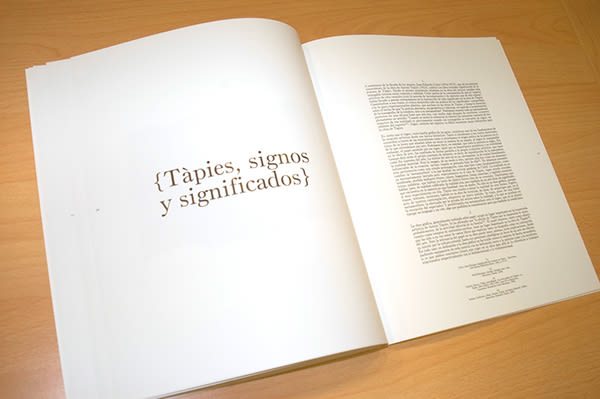 DISEÑO CATÁLOGO. Antoni Tapies. arte contemporáneo. 0