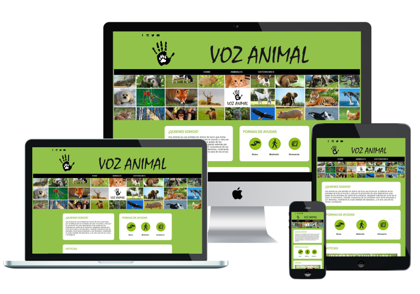 Diseño de la web "Voz Animal", en defensa de los animales 1