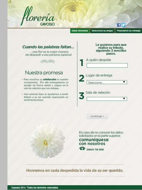 GAYOSSO / Web / Lanzamiento: Florería en línea / 2014 0