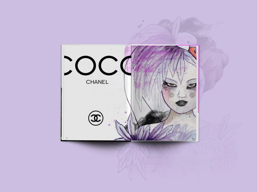 Ilustración moda inspirada en la colección Haute Couture de Coco Chanel 3