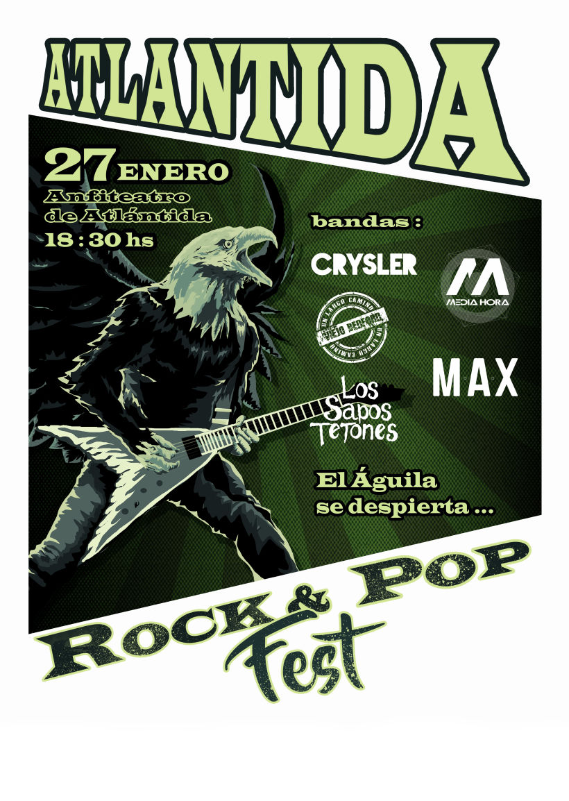 Afiche para festival de Rock 3