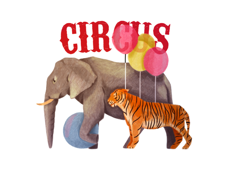Mi Proyecto del curso: Ilustración digital con lápices de colores . Circus -1