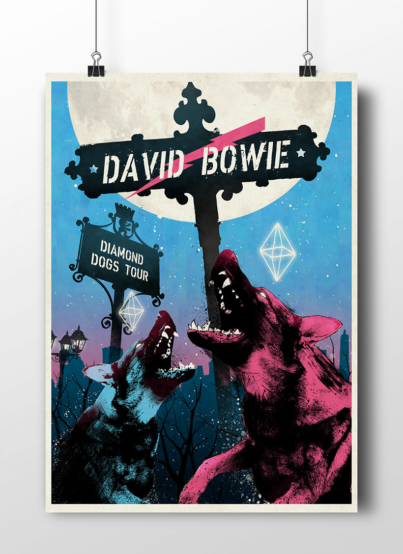 Diamond Dogs: Cartel homenaje David Bowie 1
