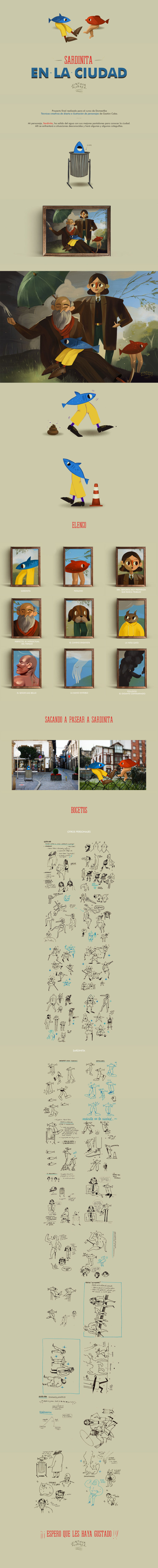 Sardinita | Para el curso «Técnicas creativas de diseño e ilustración de personajes» 1