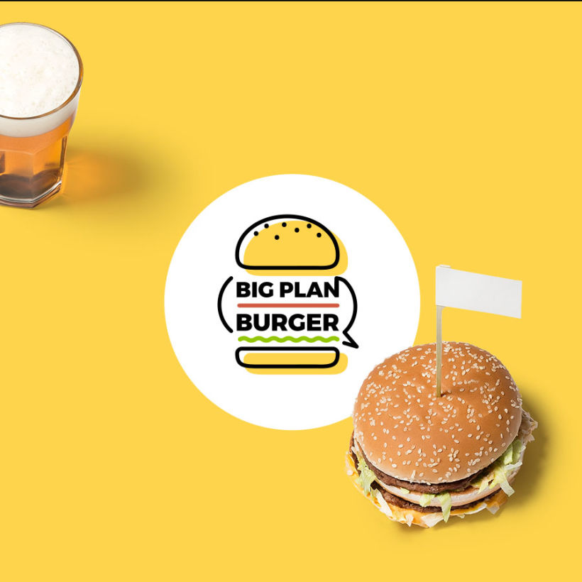 Branding de la marca Big plan burger 0