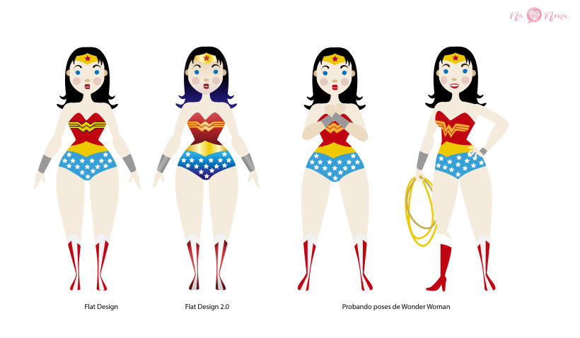 Proceso creación Wonder Woman Flat Design 10
