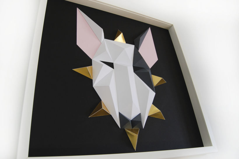 Bull Terrier. Arte 3D en cartón. 1