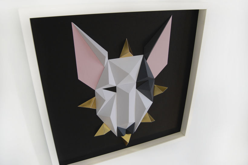 Bull Terrier. Arte 3D en cartón. 2
