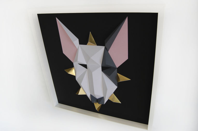 Bull Terrier. Arte 3D en cartón. 3