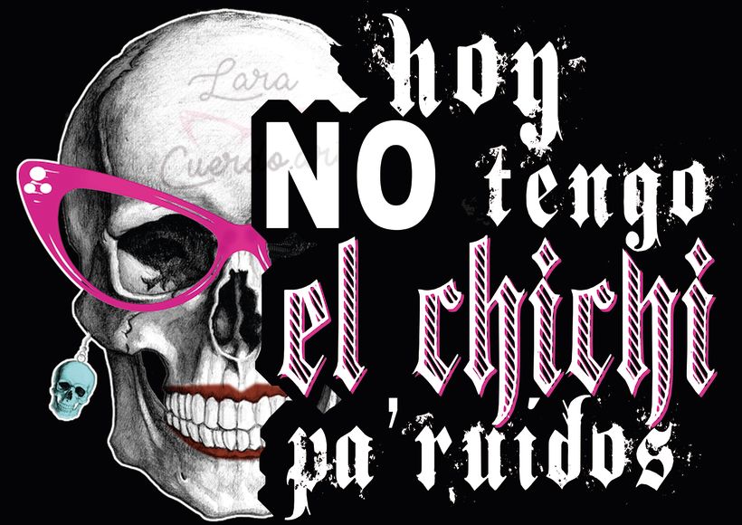 Print, mock up y camiseta real "Hoy no tengo el xixi pa` ruidos" 1