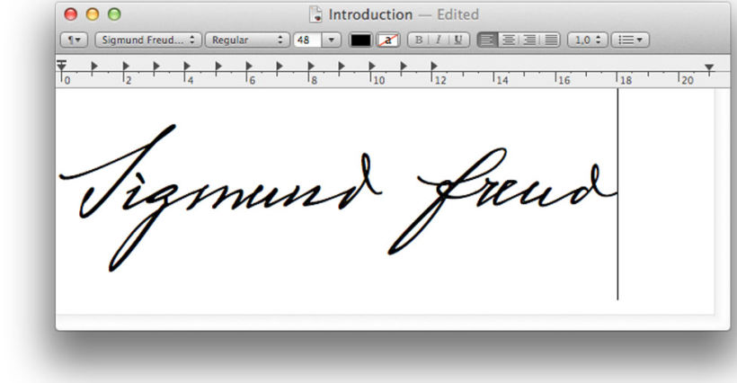 La caligrafía de Einstein, Freud y Martín Lutero hecha tipografía 1